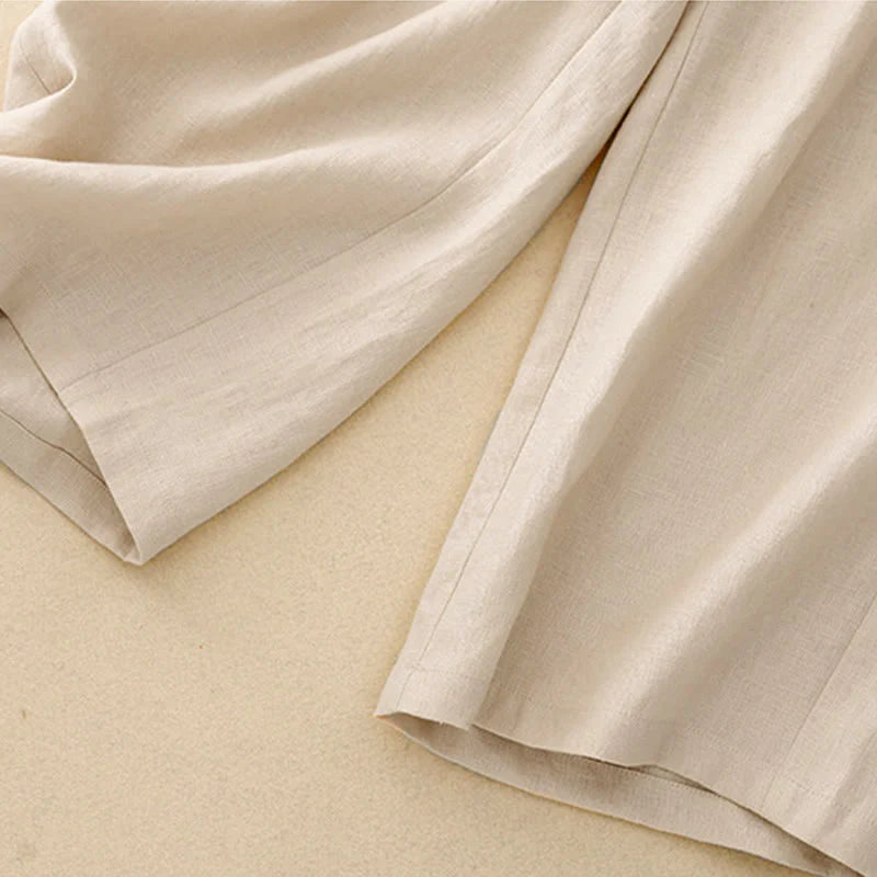 Buddha Stones Women's Spring Plain Simple 7-8 Length Cotton Pants With Pockets