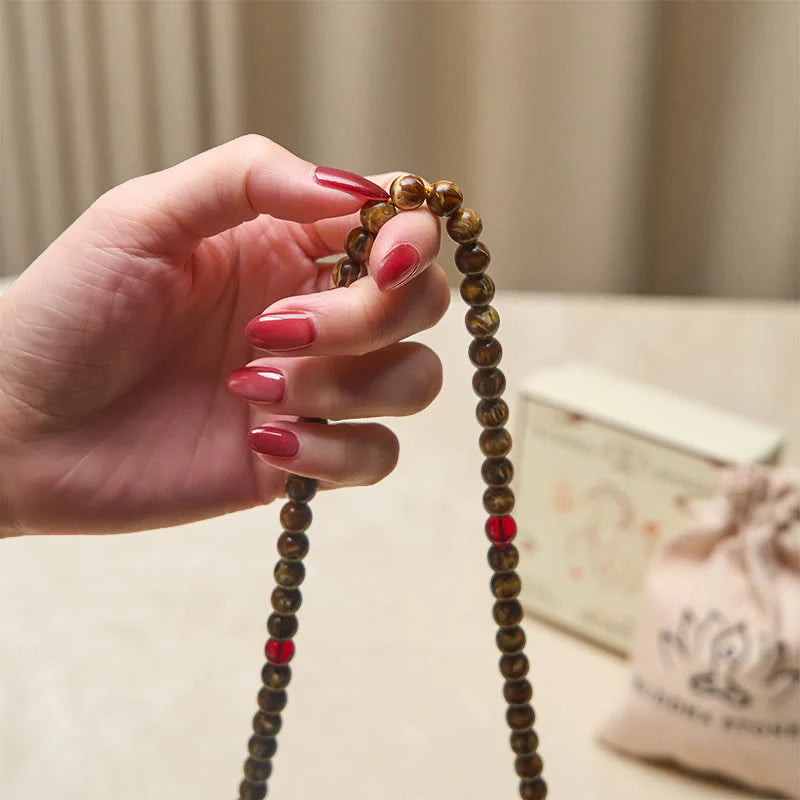 Buddha Stones 108 Beads Multicolored Amber Gourd Charm Mala