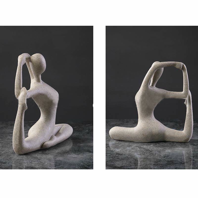 Buddha Stones Abstract Yoga Meditating Exercise Resin Spiritual Figurine Sculpture Desk Decoration