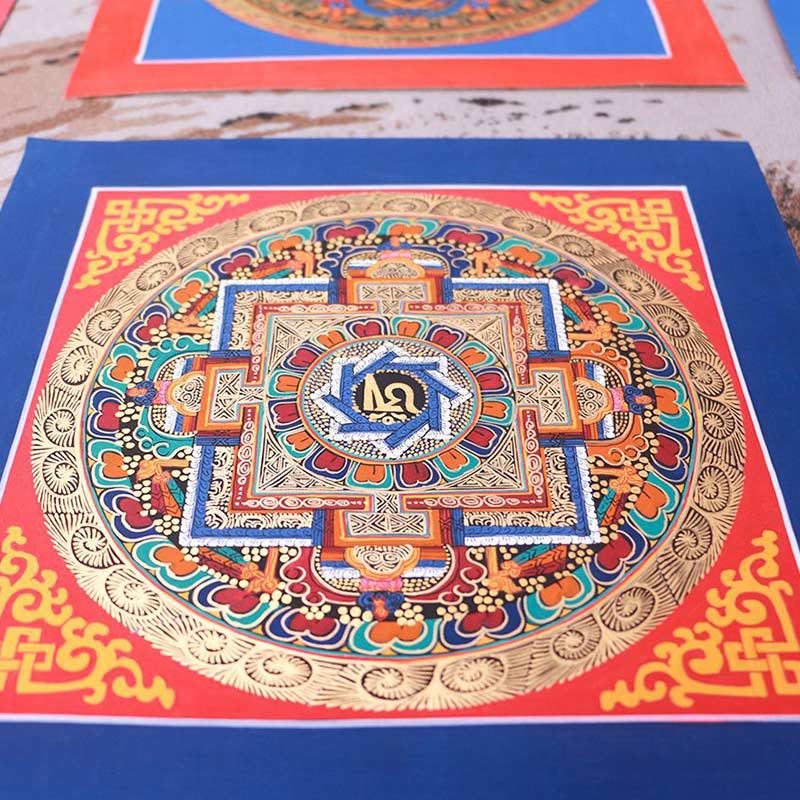Buddha Stones Tibetan Handmade Thangka Painting Blessing Thangka Blind Box Random Color Pattern