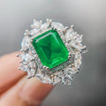 Buddha Stones Emerald Crystal Red Corundum Confidence Courage Ring Earrings Necklace Pendant