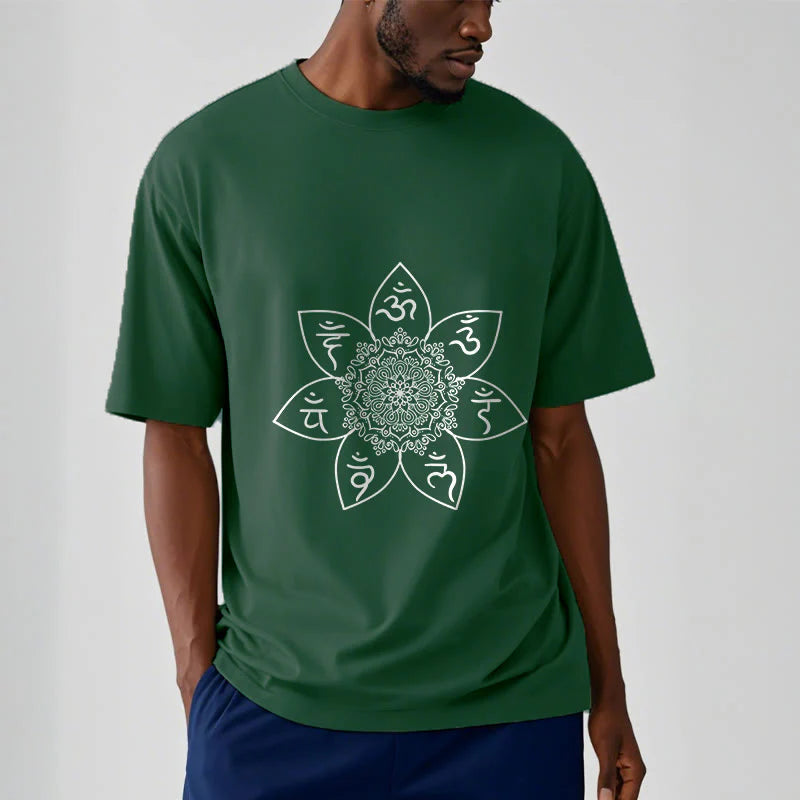 Buddha Stones Mandala Om Mani Padme Hum Pattern Tee T-shirt