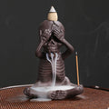 Buddha Stones Little Skull Ghost Purple Clay Backflow Smoke Fountain Peace Incense Burner Decoration