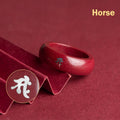Buddha Stones Chinese Zodiac Year Of The Horse Cinnabar Blessing Ring