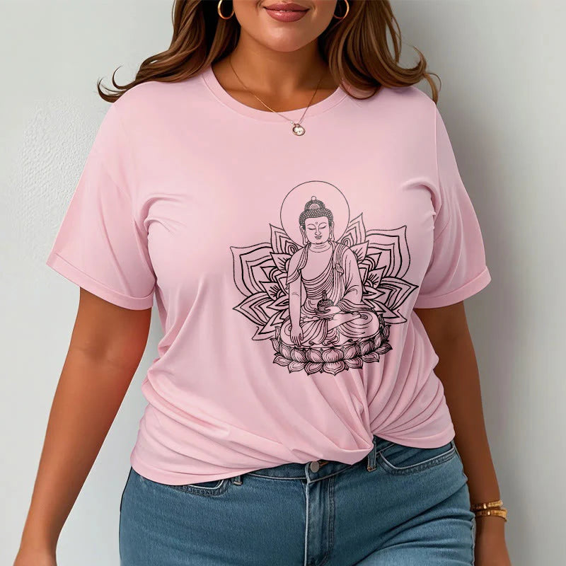 Buddha Stones Medicine Buddha Seated On A Lotus Pedestal Tee T-shirt