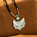 Buddha Stones Fox Mask Prosperity Luck Rope Necklace Pendant