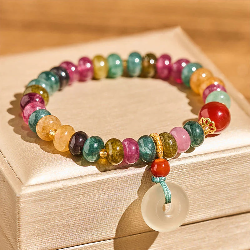 Buddha Stones Peace Buckle Tourmaline Chalcedony Love Bracelet