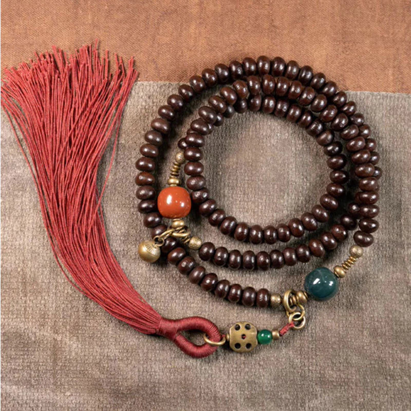 Buddha Stones 108 Mala Beads Natural Tibet Purple Bodhi Seed Auspiciousness Bracelet (Extra 30% Off | USE CODE: FS30)