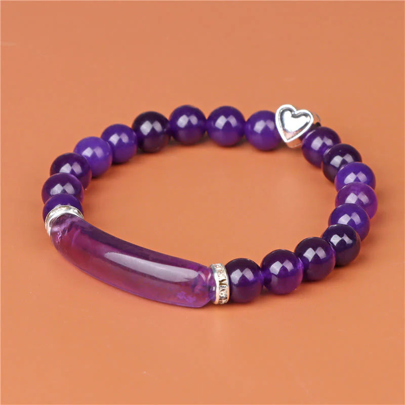 Buddha Stones Amethyst Tiger Eye Lapis Lazuli Green Aventurine Rhodonite Dalmatian Jasper Healing Bracelet