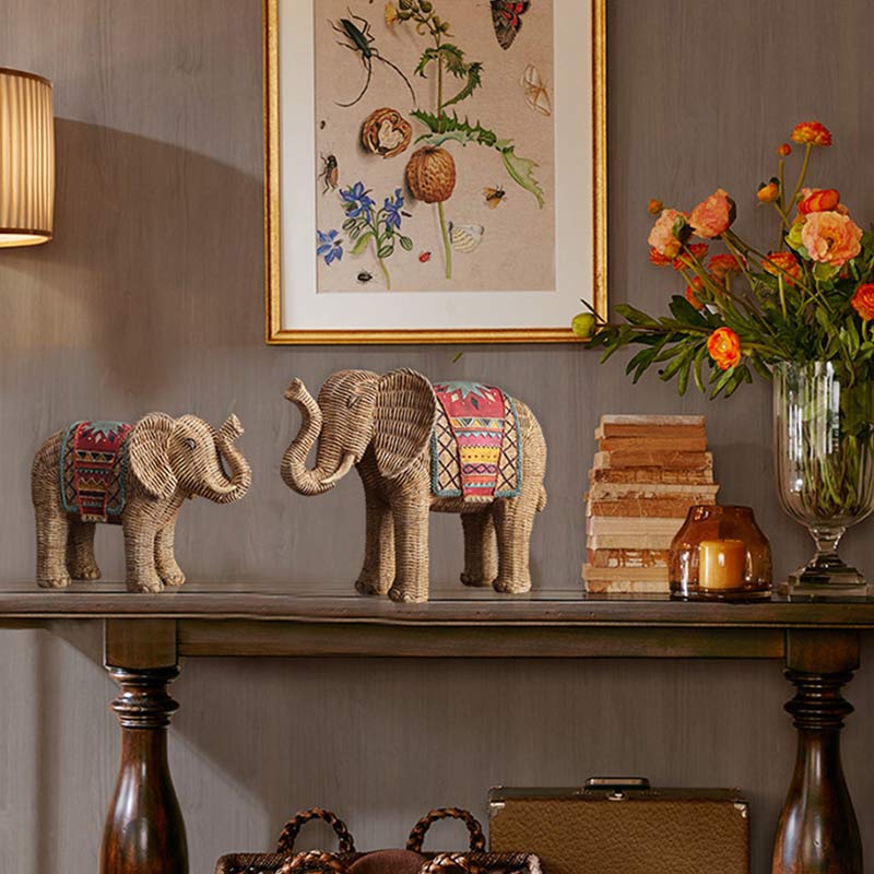 Buddha Stones Elephant Resin Wisdom Wealth Home Decoration