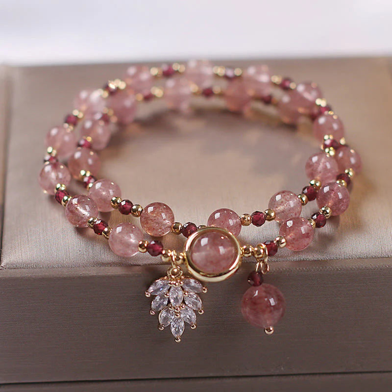 FREE Today: Healing of Love Strawberry Quartz Double Wrap Bracelet
