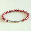 Buddha Stones Cinnabar 925 Sterling Silver Calm Concentration Bracelet