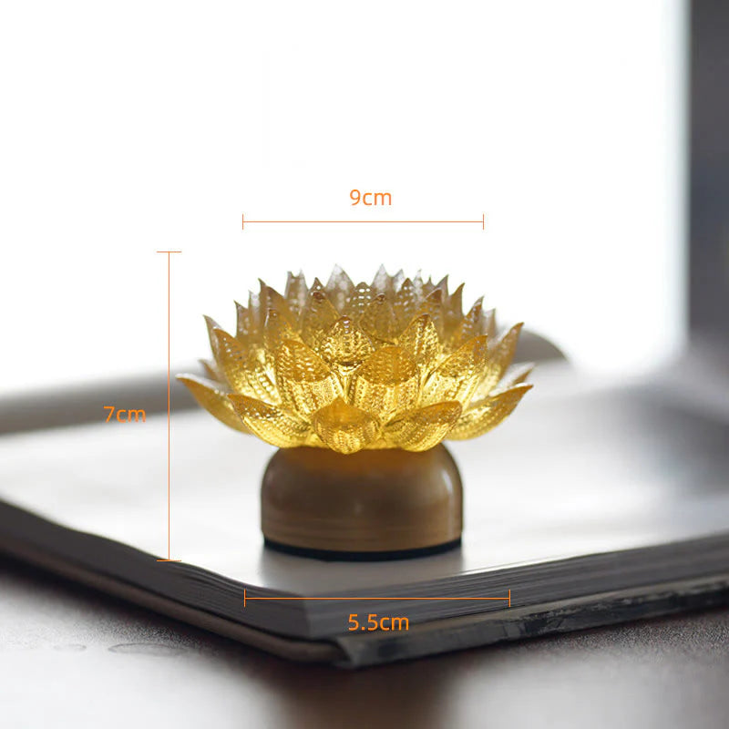 Buddha Stones Lotus Liuli Glass Copper Brass New Begining Home Decoration