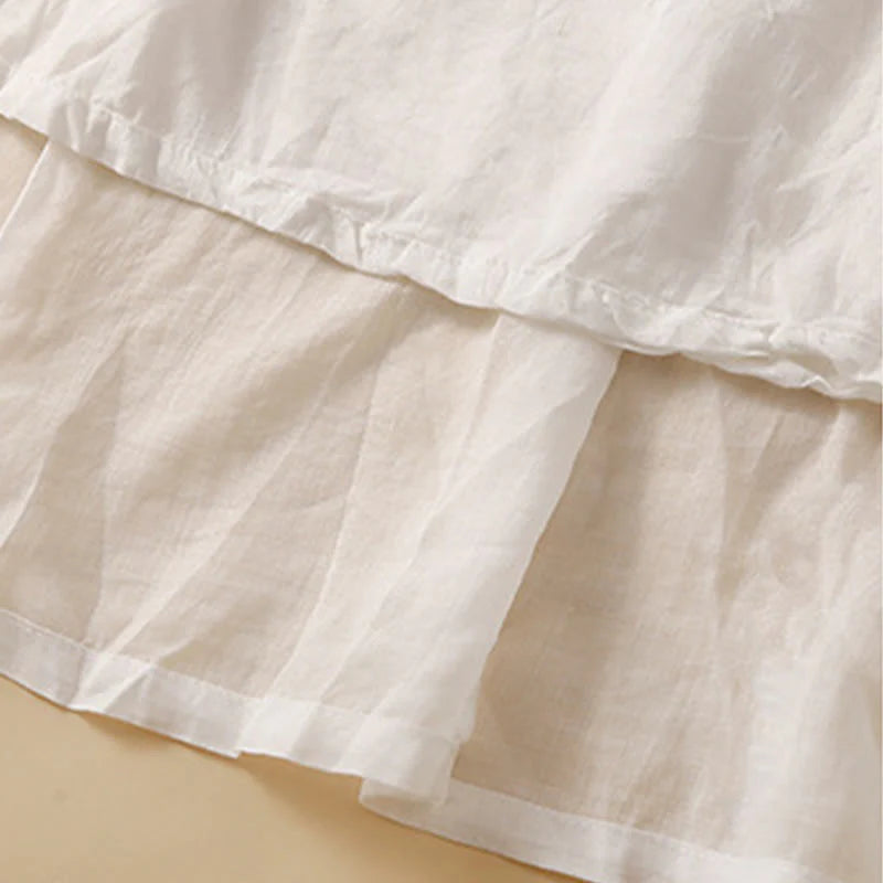 Buddha Stones Plain Lace Up Elastic Waist Women's Skirt With Pockets