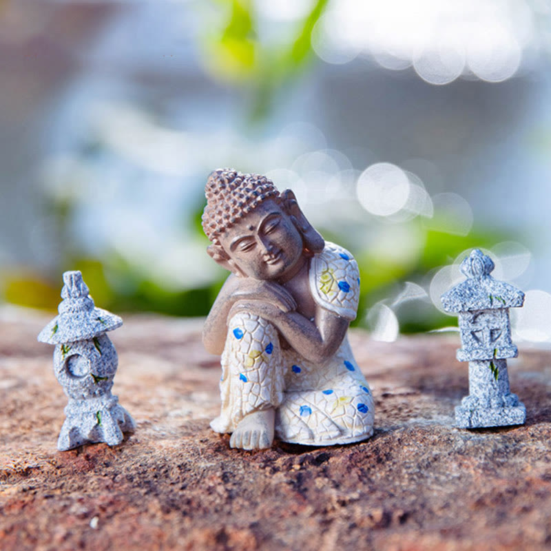 Buddha Stones Meditating Zen Buddha Serenity Resin Statue Figurine Home Decoration