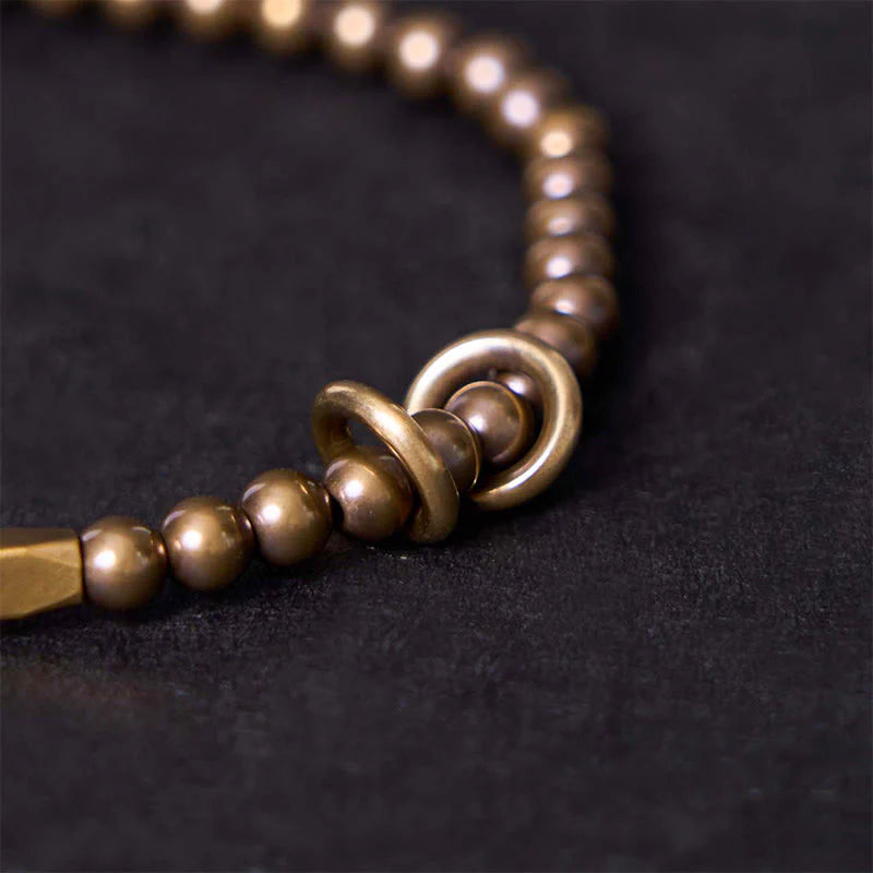 Buddha Stones Wishing You Balance and Strength Brass Bracelet Includes Gift Message Card