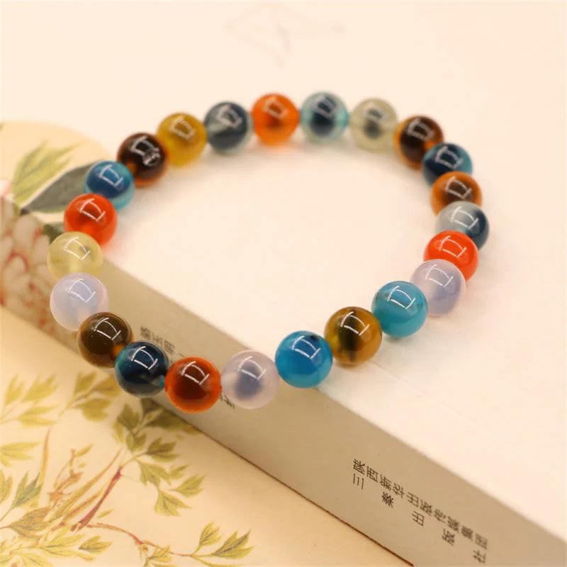 Buddha Stones Colorful Candy Agate Healing Strength Bead Bracelet