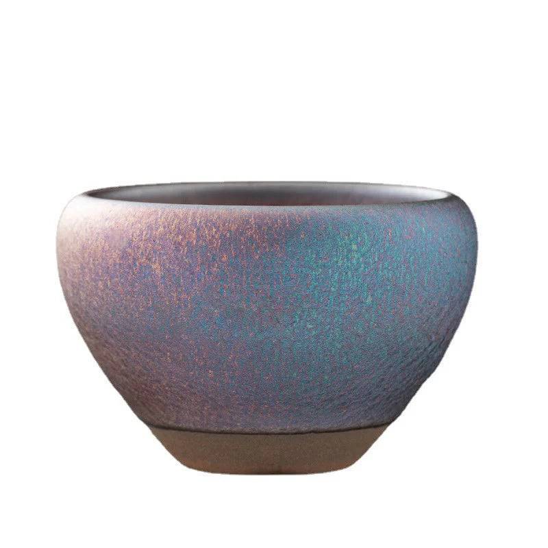 Buddha Stones Vintage Purple Rainbow Chinese Jianzhan Kiln Change Porcelain Teacup Kung Fu Tea Cup