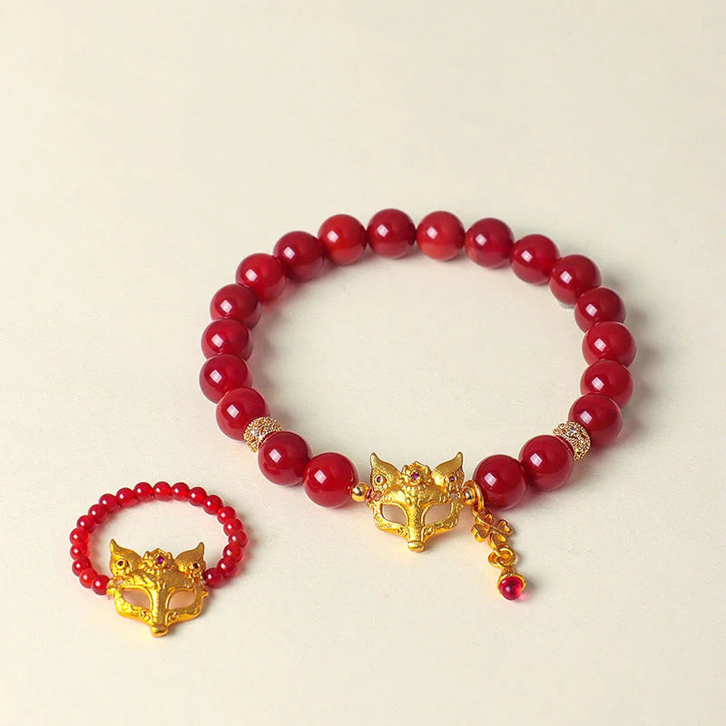 FREE Today: Positive and Success Nine Tailed Fox South Red Agate Bracelet