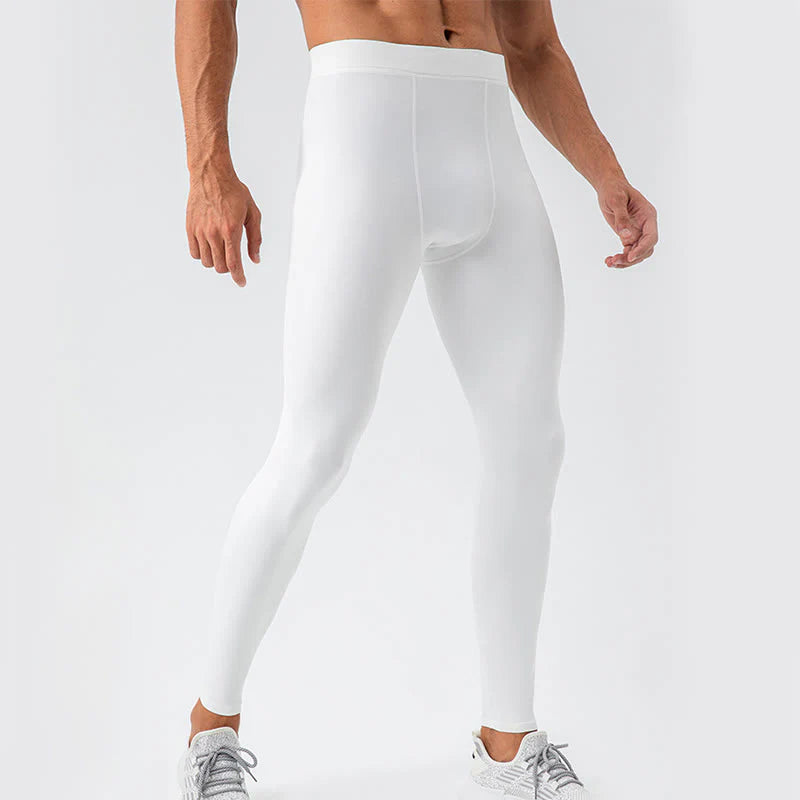 Buddha Stones Plain High Waist Elastic Breathable Sports Men's Leggings Pants