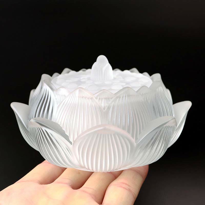 Buddha Stones Lotus Liuli Crystal Healing Meditation Incense Burner