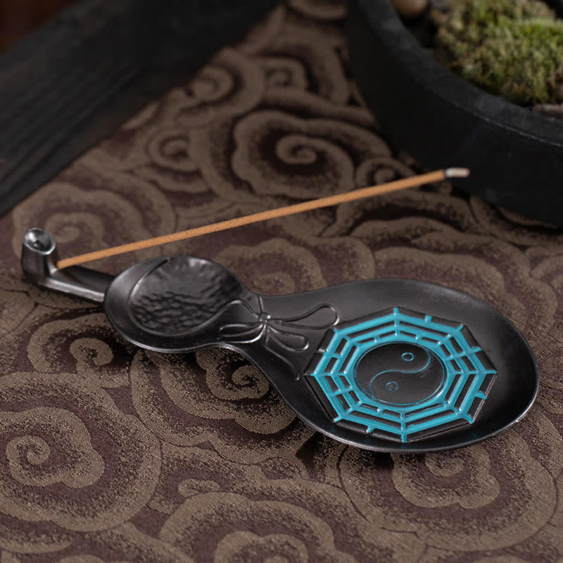 Buddha Stones Gourd Yin Yang Bagua Copper Blessing Incense Burner Decoration