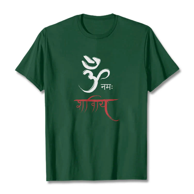 Buddha Stones OM NAMAH SHIVAYA Mantra Sanskrit Tee T-shirt