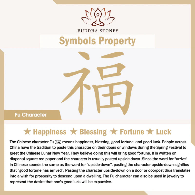 Buddha Stones Green Jade Flower Fu Character Charm Luck Bracelet