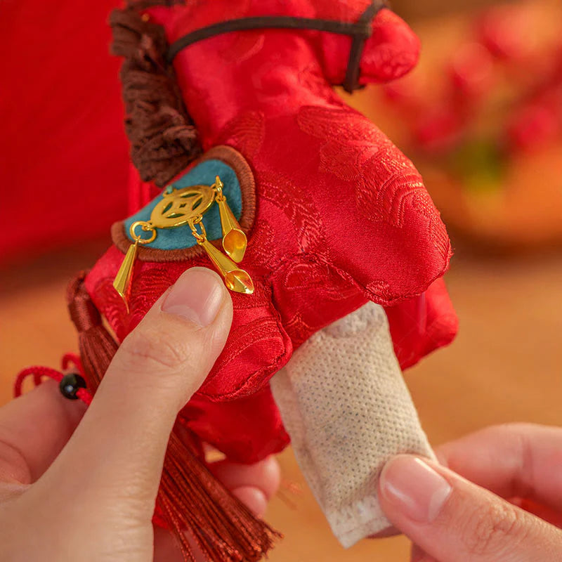 Buddha Stones Year Of The Horse Red String Embroidery Freedom Hanging Decoration