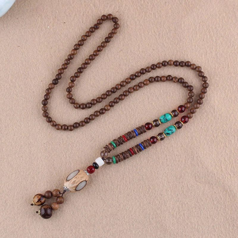Buddha Stones Tibetan Wenge Wood Bodhi Seed Agate Elephant Protection Necklace Pendant (Extra 40% Off | USE CODE: FS40)