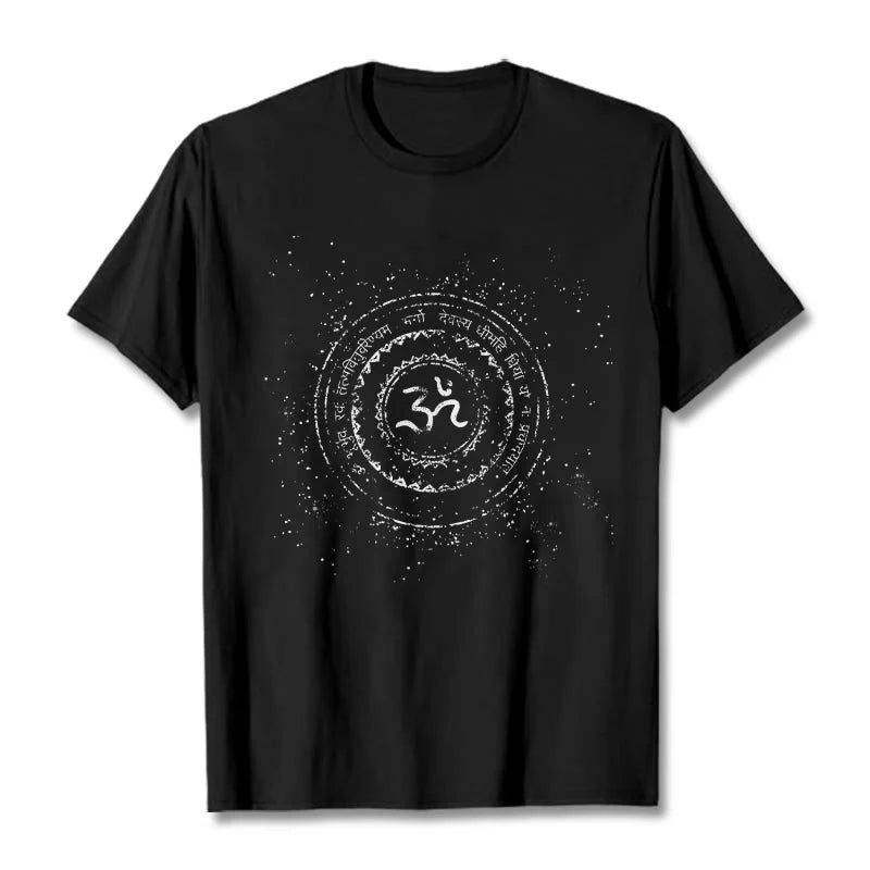 Buddha Stones Mandala Om Symbol Mantra Pattern Tee Cotton T-shirt
