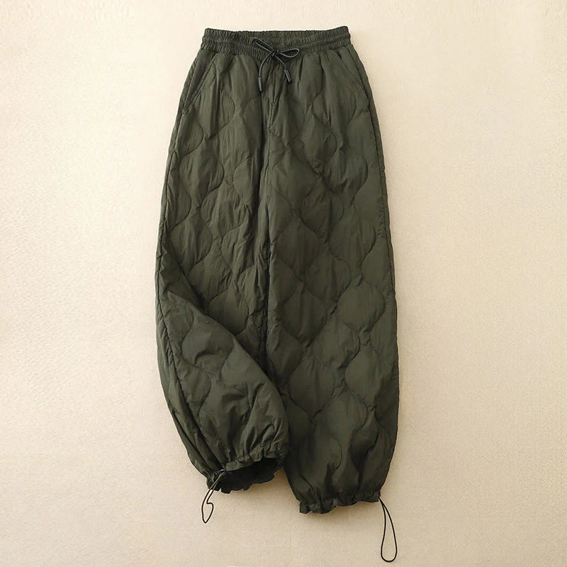 Buddha Stones Winter Curved Lines Warm Women's Ankle-length Pants With Pockets