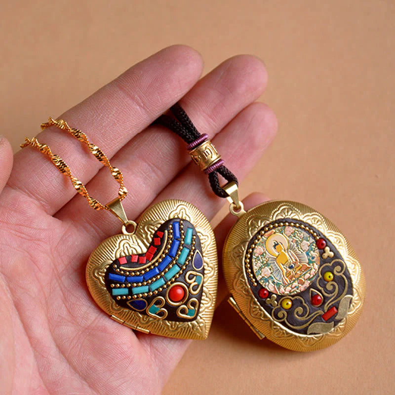 Buddha Stones Copper Kwan Yin Avalokitesvara Zakiram Wealth Pendant Necklace
