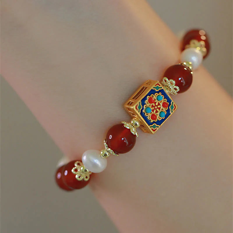 Buddha Stones Red Agate Pearl Confidence Self-acceptance Bracelet