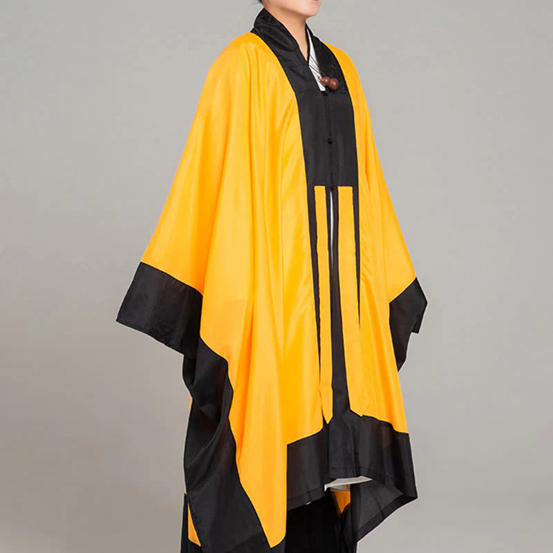 Buddha Stones Wudang Solid Color Long Wide Sleeve Unisex Taoist Robe Kimono For Qigong Tai Chi Ceremony