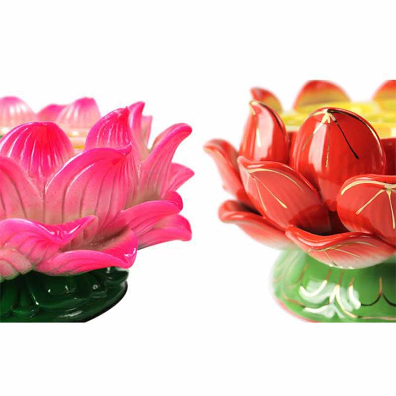 Buddha Stones Meditation Prayer Altar Lotus Flower Candle Holder Buddhist Temple Rituals Use Items