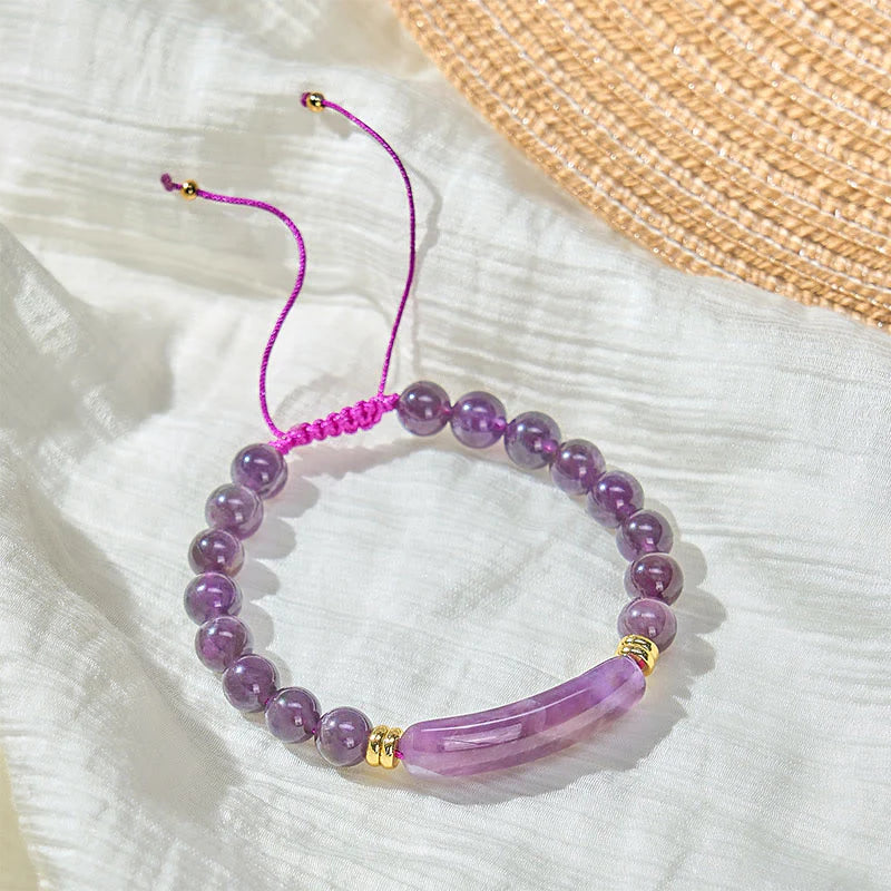 Buddha Stones Amethyst Green Aventurine Tiger Eye Strawberry Quartz Positive Transformation Bracelet