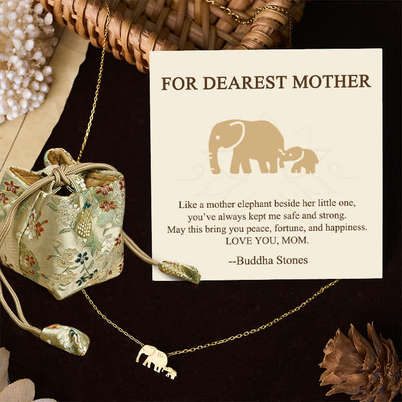 Buddha Stones FOR DEAREST MOTHER Elephant 925 Sterling Silver Necklace Pendants Includes Gift Message Card