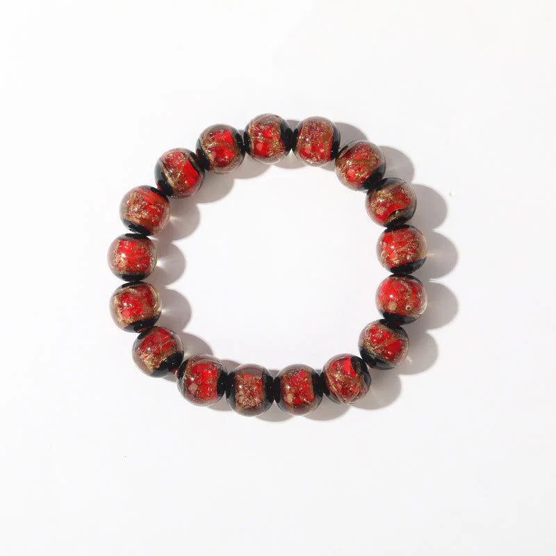 Buddha Stones Tibetan Classic Liuli Glass Bead Luck Wealth Bracelet