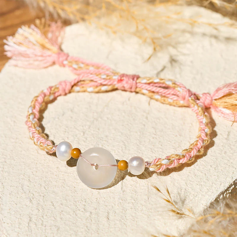 Buddha Stones Chalcedony Peace Buckle Positive Bracelet