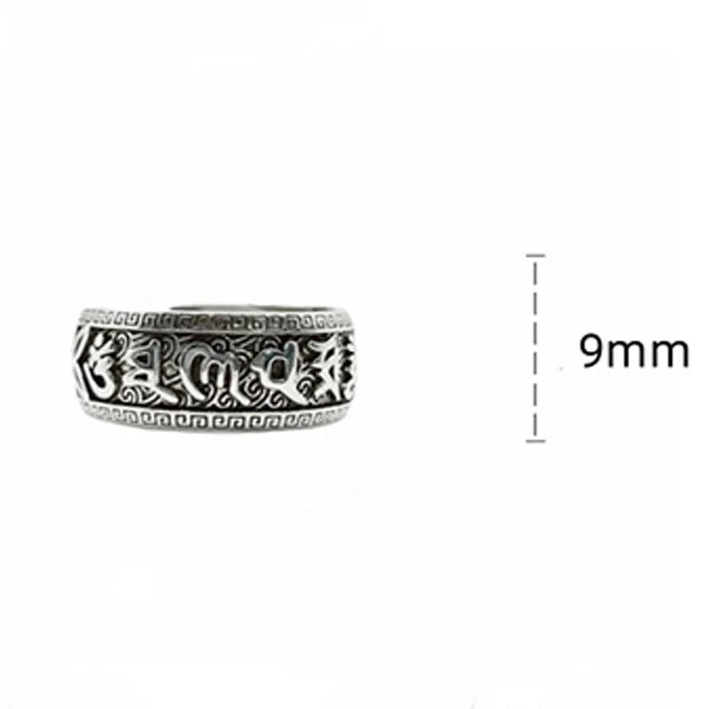 Buddha Stones Om Mani Padme Hum Copper Adjustable Wealth Ring
