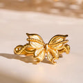 Buddha Stones 24k Gold Plated Brass Butterfly Symbol Adjustable Love Ring