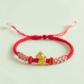 Buddha Stones Year Of The Horse Multicolored String Peach Blossom Knot Red String Luck Bracelet