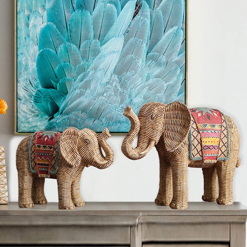 Buddha Stones Elephant Resin Wisdom Wealth Home Decoration