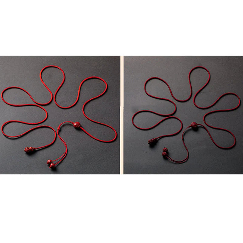 Buddha Stones Natural Cinnabar Chinese ZodiacÂ Gourd Calm Blessing Red String Belly Chain