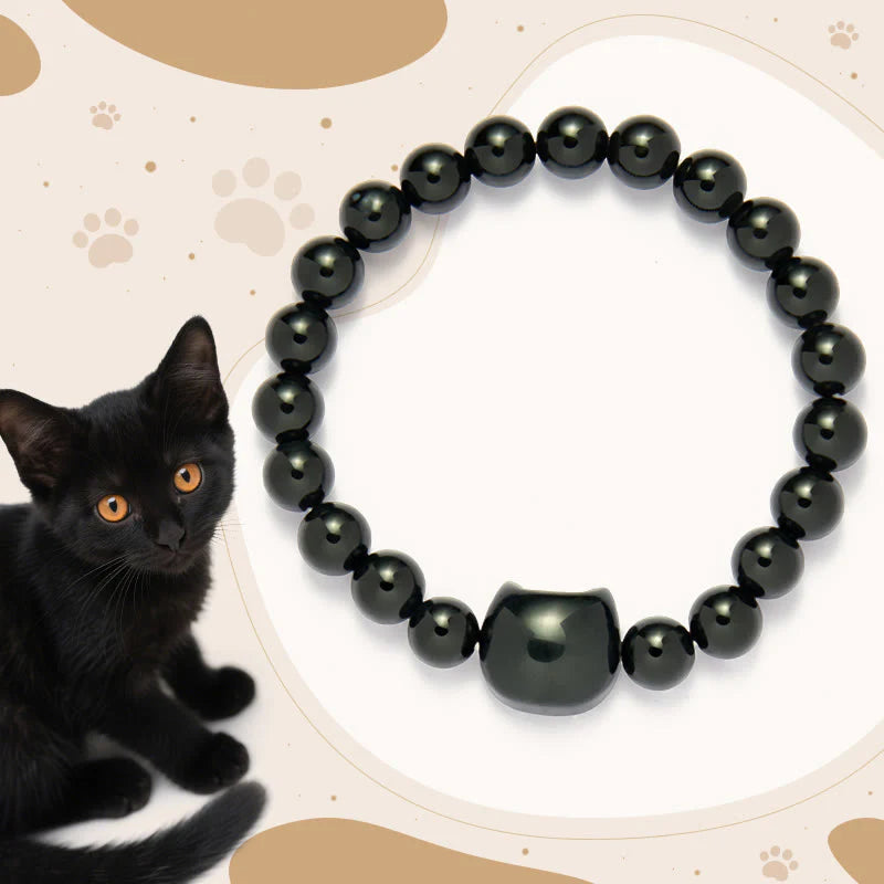 Buddha Stones Wishing You Strength and Protection Cat Onyx Bracelet Includes Gift Message Card