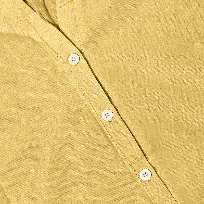 Buddha Stones Casual Plain Button Notched Collar Women's Short Sleeve Shirt
