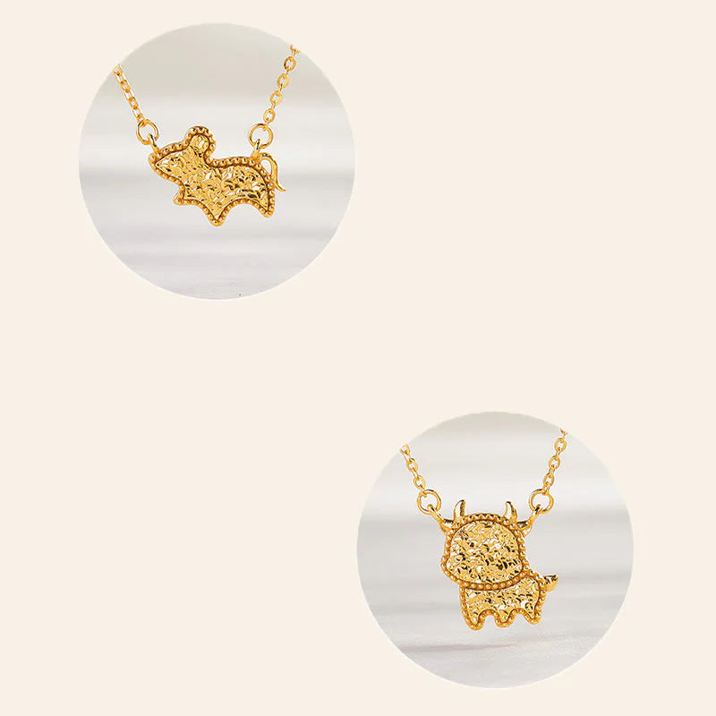 Buddha Stones Year Of The Horse Chinese Zodiac 925 Sterling Silver Coin Design Blessing Chain Necklace Pendants
