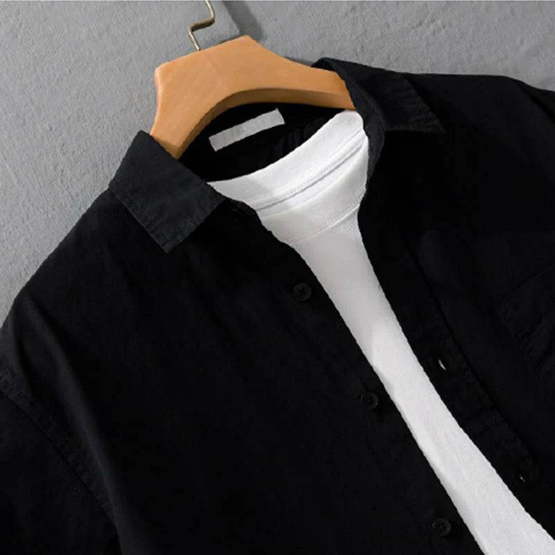 Buddha Stones Summer Buttons Down Bird Embroidery Decorative Pocket Men's Short Sleeve Cotton Shirt