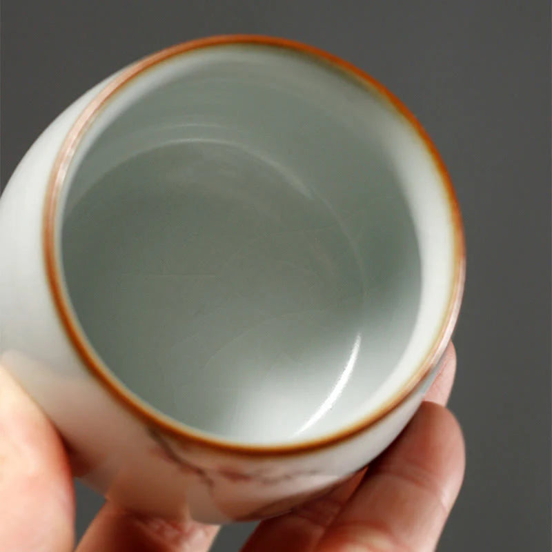 Buddha Stones Cute Cat Branches Teacup Kung Fu Tea Cup With Gift Box